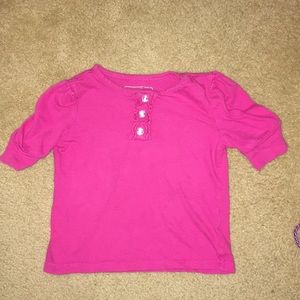 Basic pink girls’ tee with sparkle buttons